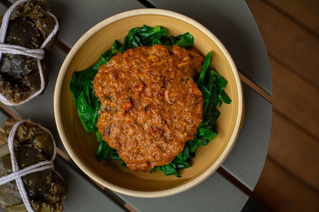 Hairy crab at the Michelin-starred Duddell’s. Photo: Duddell's