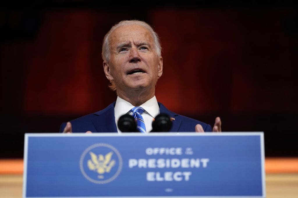 President-elect Joe Biden speaks in Delaware on November 25, 2020. Photo: AP President-elect Joe Biden speaks in Delaware on November 25, 2020. Photo: AP