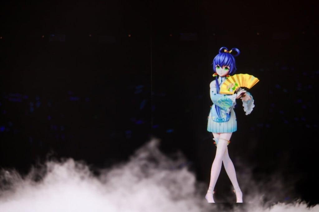 A virtual idol performing in a Bilibili in-person concert last year in Shanghai. Photo: Bilibili