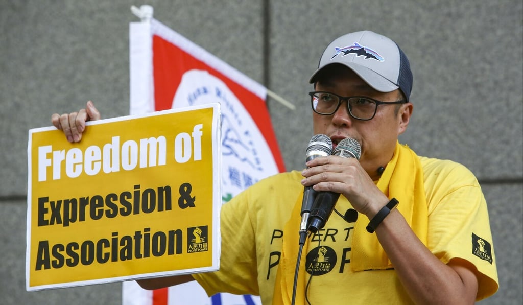 Activist Tam Tak-chi of People Power is facing 14 charges, half of which related to the colonial-era offence of sedition. Photo: Edmond So Activist Tam Tak-chi of People Power is facing 14 charges, half of which related to the colonial-era offence of sedition. Photo: Edmond So