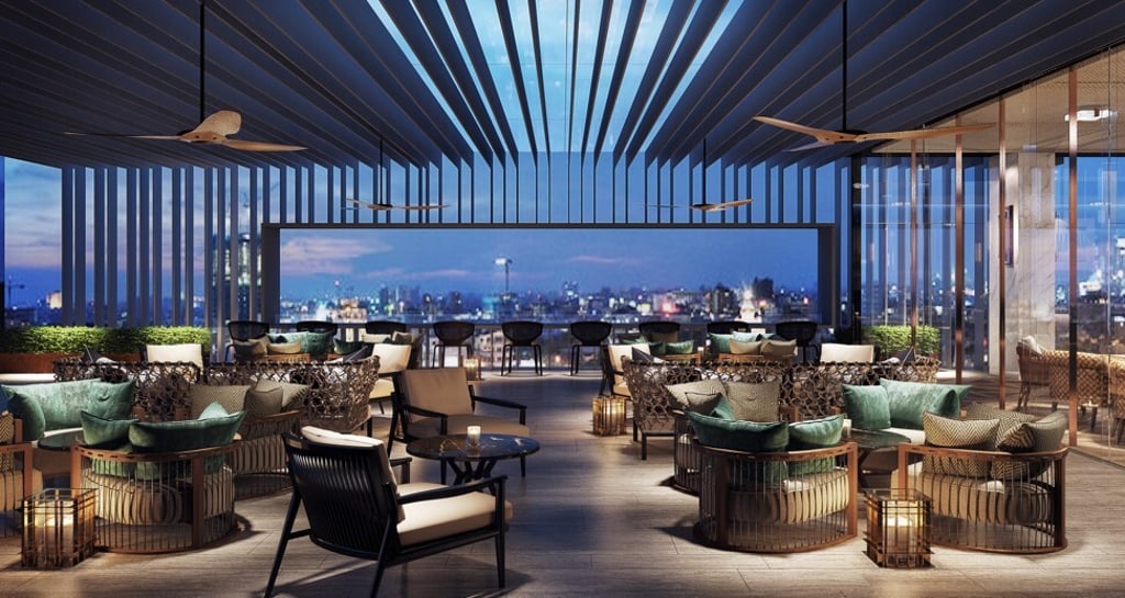 The FiveFive rooftop restaurant and bar at the Hyatt Regency Phnom Penh.