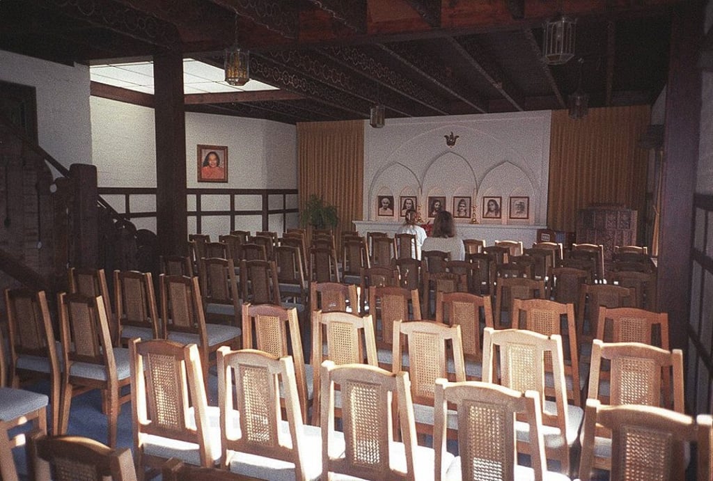The inside of the Self-Realisation Fellowship Lake Shrine in the Pacific Palisades, Los Angeles. Photo: Getty Images