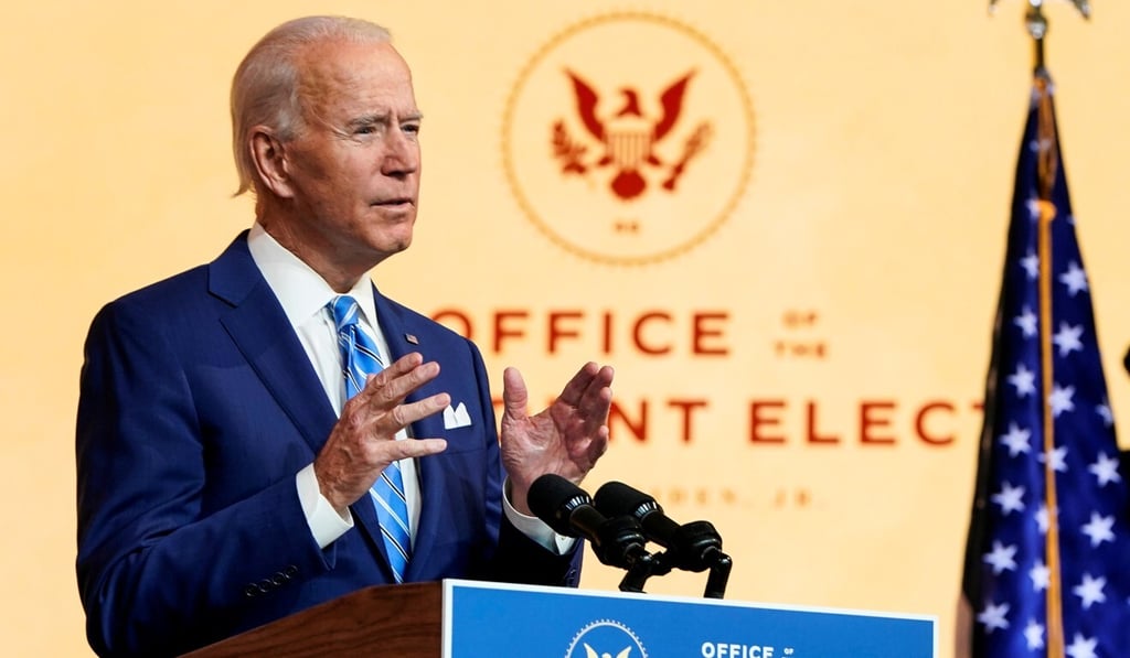 When US president-elect Joe Biden takes office, one analyst says that where China is concerned, “the tone will be nicer and the policy will be less erratic, but policy changes may not happen immediately”. Photo: Reuters