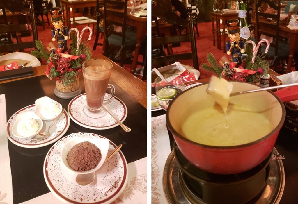 The Peninsula’s hot chocolate and cheese fondue at Chesa. Photo: Jacqueline Tsang The Peninsula’s hot chocolate and cheese fondue at Chesa. Photo: Jacqueline Tsang