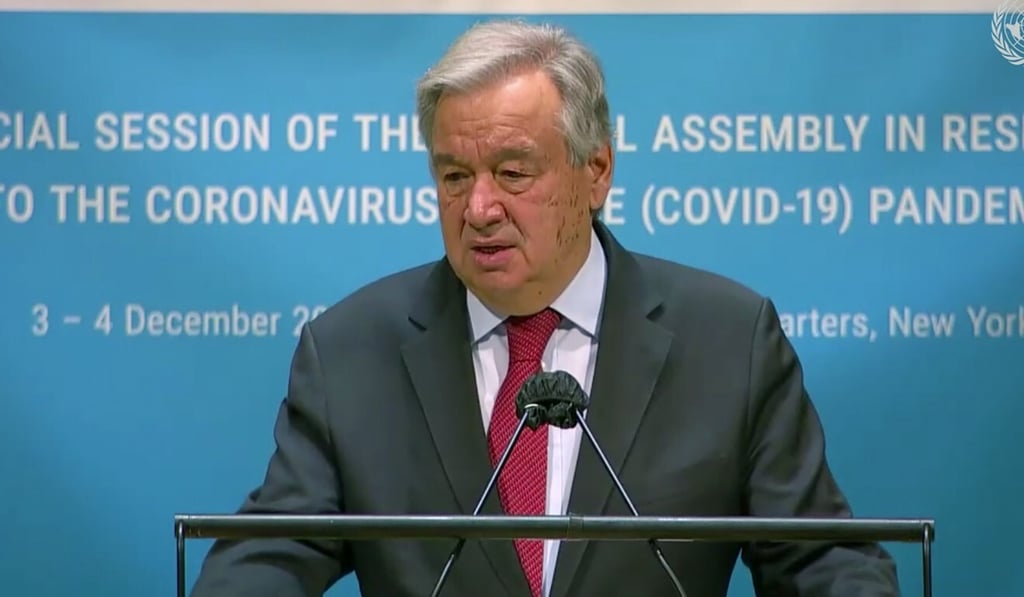 UN Secretary General Antonio Guterres. Photo: UNTV via AP