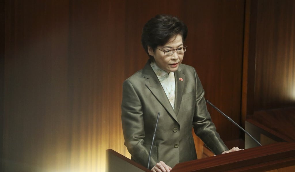 Chief Executive Carrie Lam delivers her policy address at the Legislative Council last month. Photo: Sam Tsang
