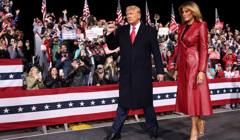 Trump and first lady Melania attend a campaign rally in the US state of Georgia on Saturday. Photo: Reuters