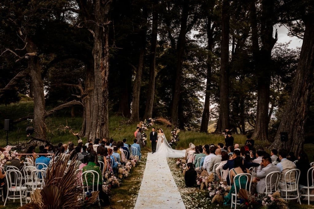 Han Geng and Celina Jade’s forest wedding. Photo: Nicole Please Han Geng and Celina Jade’s forest wedding. Photo: Nicole Please