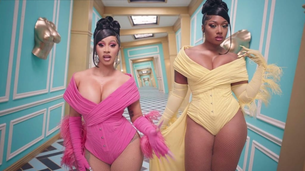 An image from Cardi B’s video for WAP, with Megan Thee Stallion (right). An image from Cardi B’s video for WAP, with Megan Thee Stallion (right).