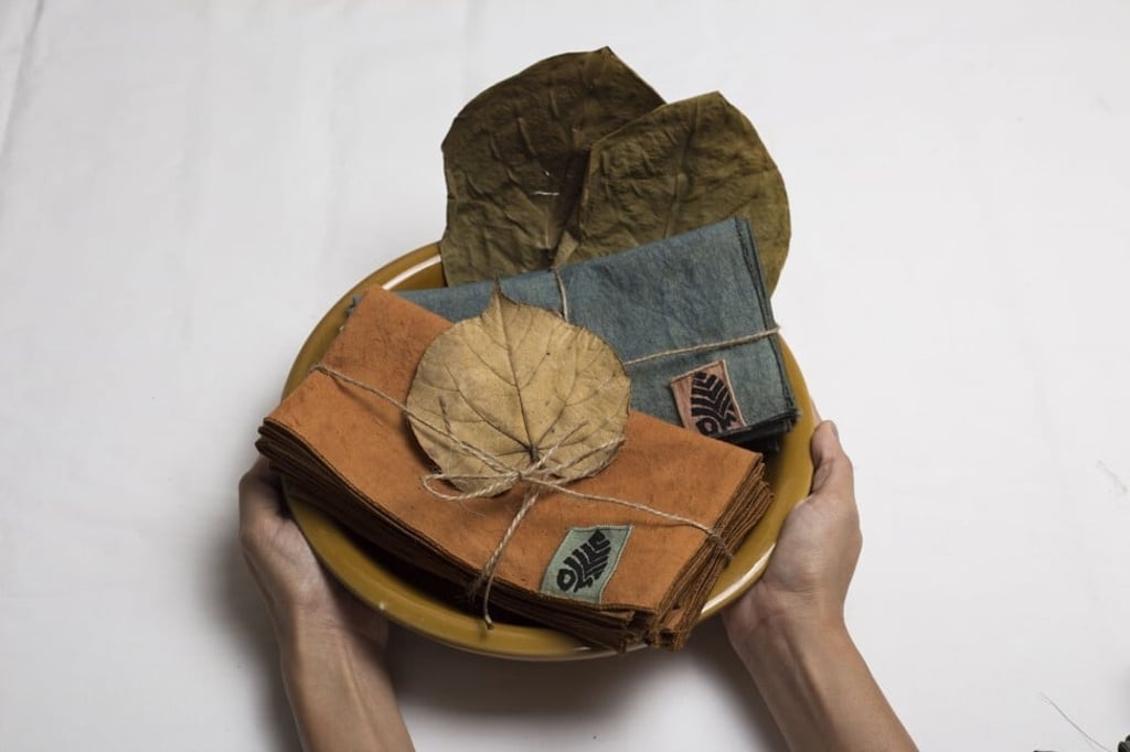 Hand-dyed tea towels from Dunia Motif.