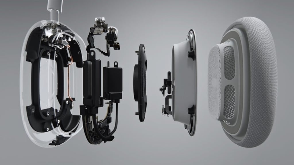 AirPods Max features a 40mm dynamic driver and a unique dual neodymium ring magnet motor. Photo: Apple AirPods Max features a 40mm dynamic driver and a unique dual neodymium ring magnet motor. Photo: Apple