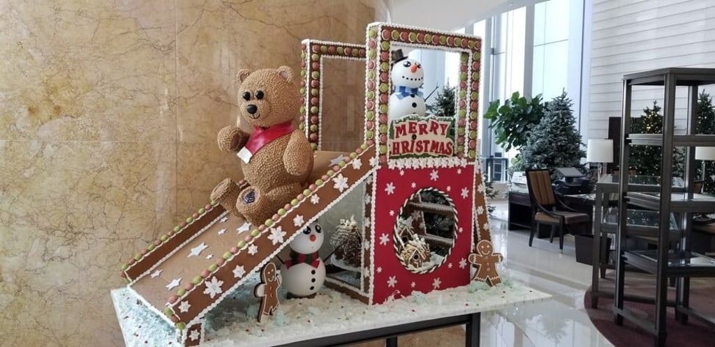 The Christmas lobby display at Four Seasons Hotel Hong Kong. Photo: Four Seasons Hotel