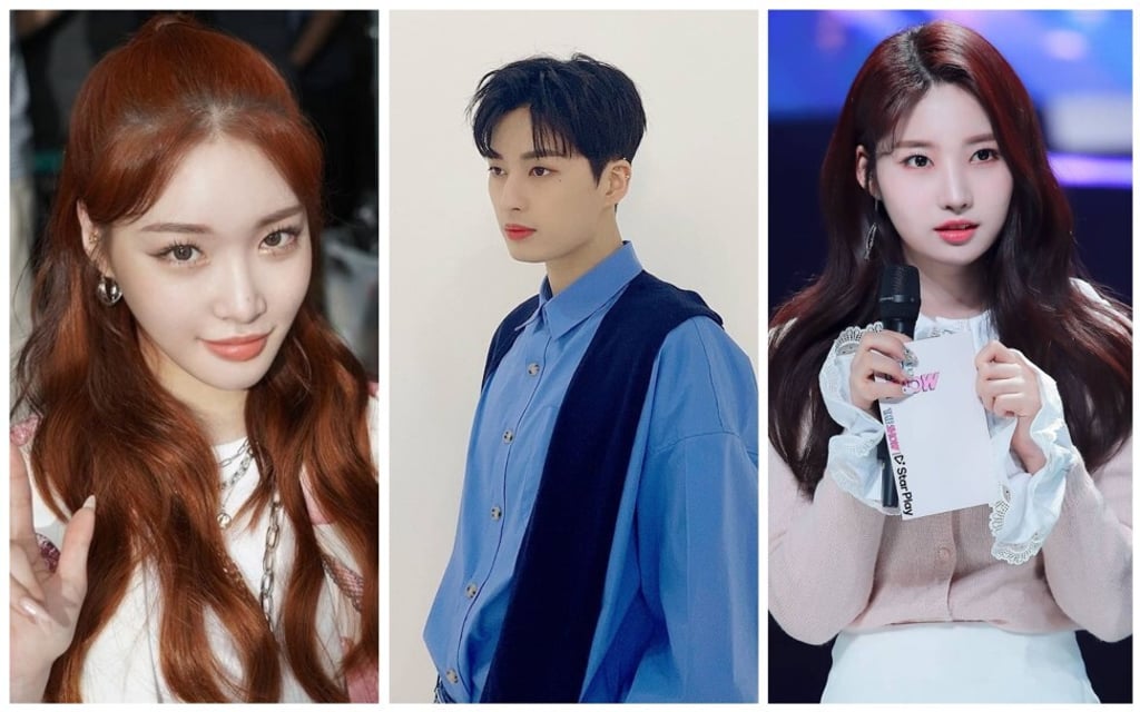 From left, K-pop stars Chungha, Kogyeol from Up10tion and Sihyeon from Everglow. Photo: @chungha_official, @u10t_kogyeol, @syeonstagram99/Instagram From left, K-pop stars Chungha, Kogyeol from Up10tion and Sihyeon from Everglow. Photo: @chungha_official, @u10t_kogyeol, @syeonstagram99/Instagram