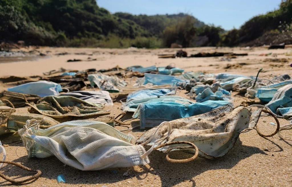 An estimated 1.56 billion single-use surgical masks will have entered the oceans in 2020, according to a new report by OceansAsia. Photo: Courtesy of OceansAsia