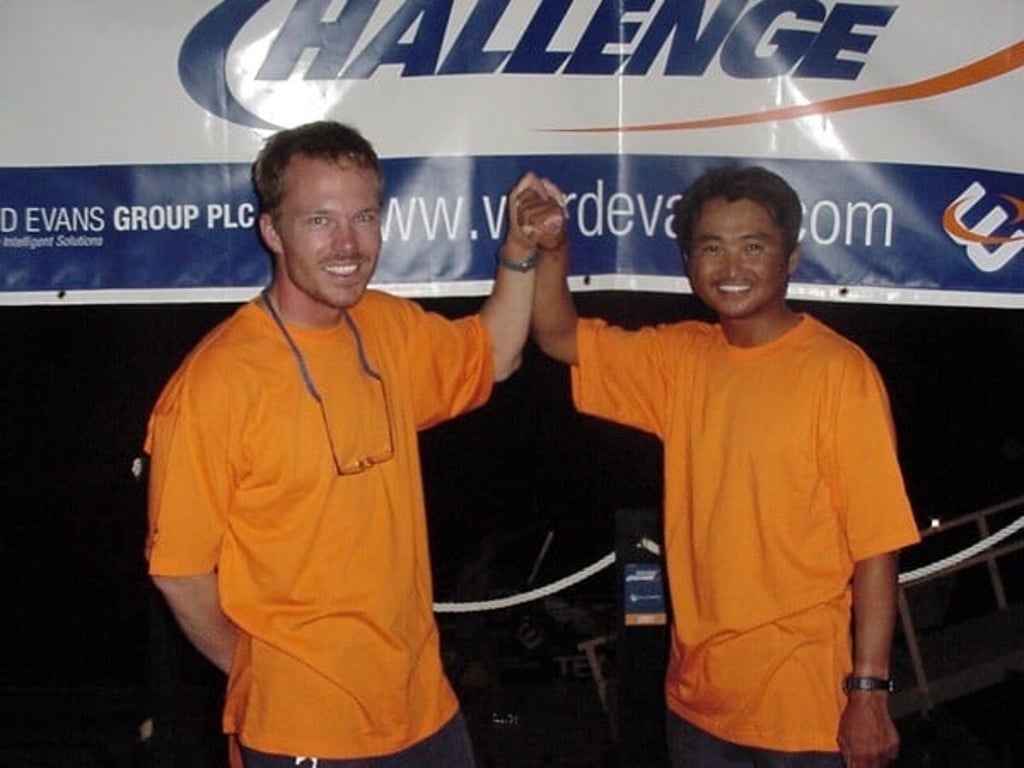 Arriving in Barbados, Christian Havrehed and Sun Haibin. Photo: SCMP