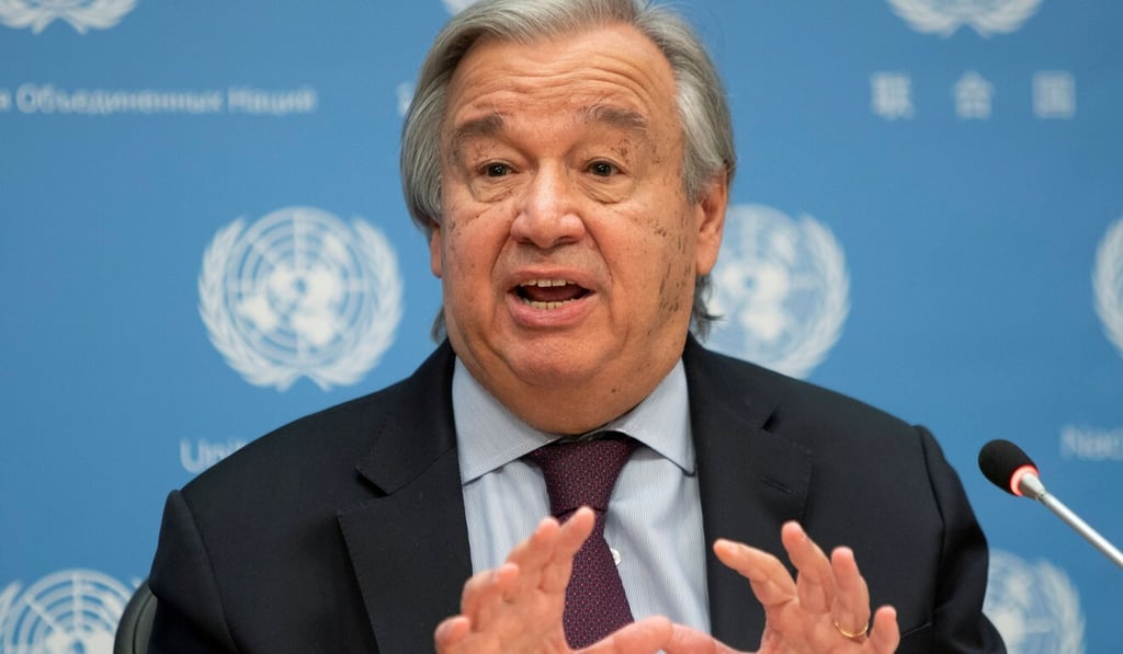 United Nations Secretary-General Antonio Guterres said “we may be headed for a catastrophic temperature rise” if the world does not change course. Photo: Reuters United Nations Secretary-General Antonio Guterres said “we may be headed for a catastrophic temperature rise” if the world does not change course. Photo: Reuters
