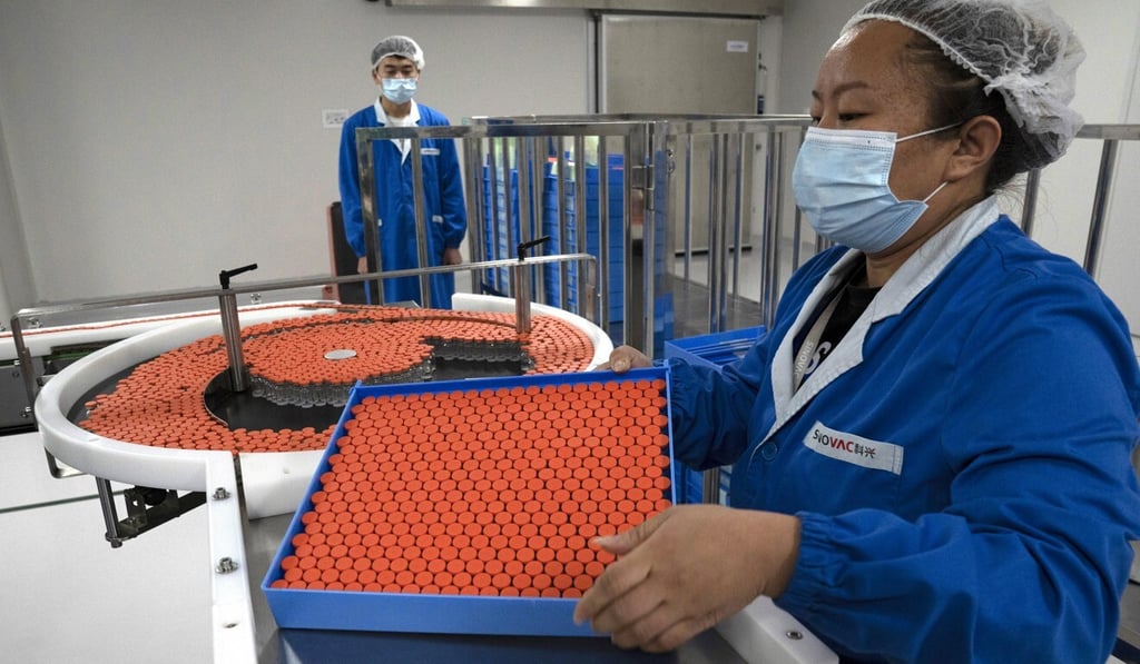 Inside a Sinovac factory in Beijing. Photo: AP Inside a Sinovac factory in Beijing. Photo: AP