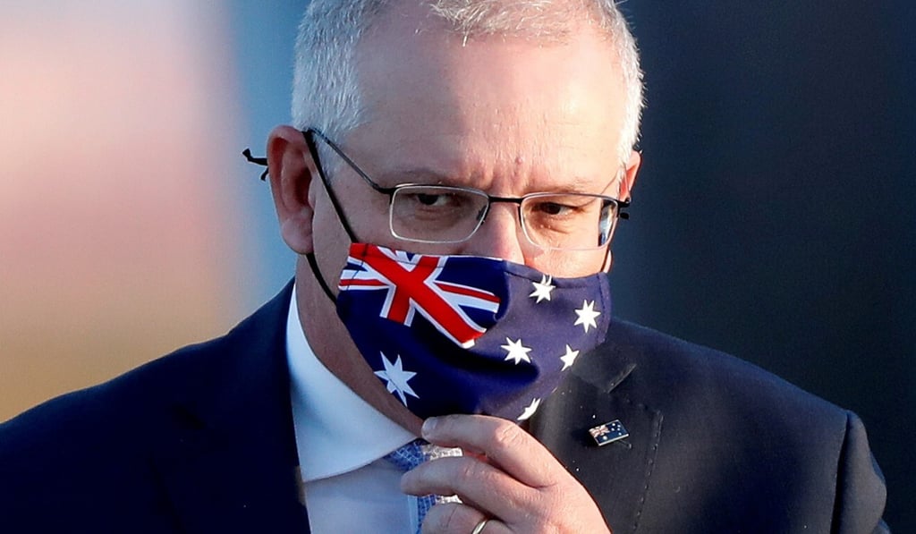 Australian Prime Minister Scott Morrison arrives at Haneda airport in Tokyo, Japan, on November 17. Australia’s government has taken a confrontational stance on China. Photo: Reuters