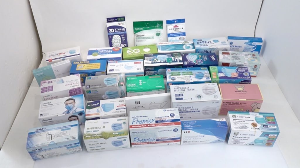 The Consumer Council oversaw tests on 30 different types of surgical, single-use masks. Photo: Handout The Consumer Council oversaw tests on 30 different types of surgical, single-use masks. Photo: Handout