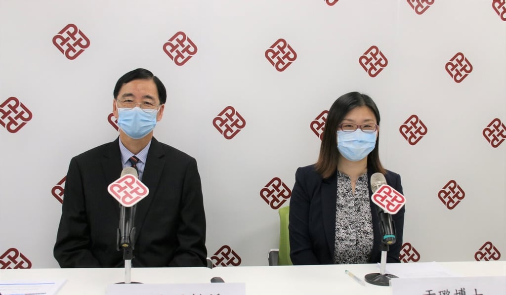 Professor Daniel Shek (left) and associate professor Yu Lu discuss the results of their research. Photo: Handout