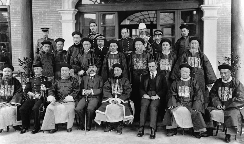 The opening ceremony of the Chinese section of the Kowloon Canton Railway on October 5, 1911. Hong Kong Governor Frederick Lugard (front, fourth left) sits next to the then Chinese Commissioner of Foreign Affairs (fifth left), with Cecil Clementi (third right), a future Hong Kong governor, to the commissioner’s side. Photo: courtesy The University of Hong Kong Libraries The opening ceremony of the Chinese section of the Kowloon Canton Railway on October 5, 1911. Hong Kong Governor Frederick Lugard (front, fourth left) sits next to the then Chinese Commissioner of Foreign Affairs (fifth left), with Cecil Clementi (third right), a future Hong Kong governor, to the commissioner’s side. Photo: courtesy The University of Hong Kong Libraries
