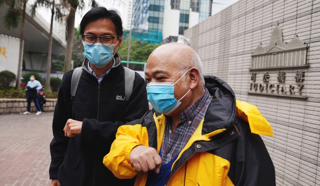 Former lawmaker Eddie Chu (left) and Eastern district councillor Tsang Kin-shing at West Kowloon Court on Thursday. Photo: Sam Tsang Former lawmaker Eddie Chu (left) and Eastern district councillor Tsang Kin-shing at West Kowloon Court on Thursday. Photo: Sam Tsang