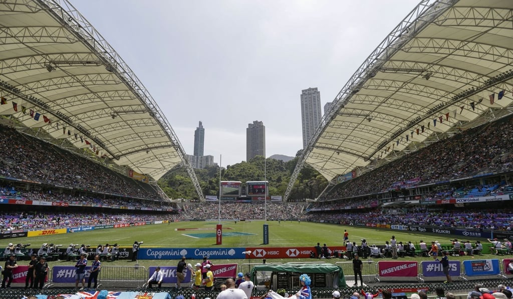 A packed Hong Kong Stadium waiting for the finals to start at the 2018 Sevens. Photo: May James