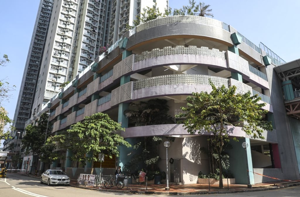 The Sheung Tak Estate car park where Chow suffered fatal injuries. Photo: Dickson Lee The Sheung Tak Estate car park where Chow suffered fatal injuries. Photo: Dickson Lee