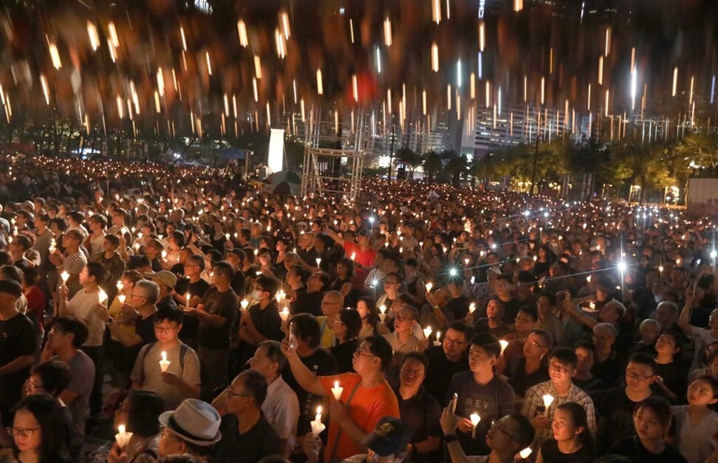 A June 4 candlelight vigil at Victoria Park in Causeway Bay in 2019 marked the 30th anniversary of the Tiananmen Square crackdown. Photo: Felix Wong