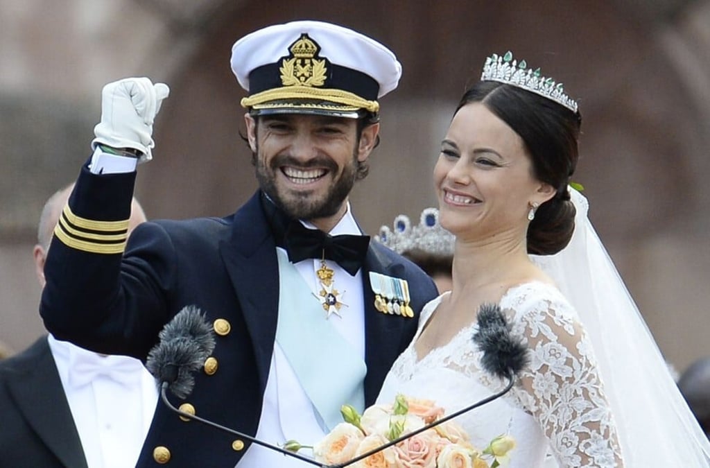 Sweden’s Princess Sofia Prince Carl Philip greets the crowds after their wedding ceremony at Stockholm Palace in 2015. Photo: AFP Photo