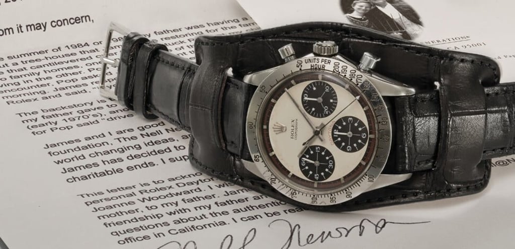 Paul Newman's Rolex Daytona made auction history in 2017; when fetched US$17.8 million at a Phillips sale. Photo: Phillips