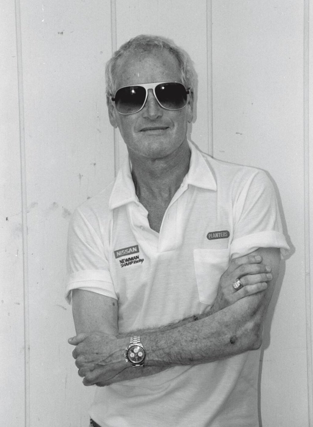 Paul Newman wearing the recently auctioned Rolex Daytona. Photo: Geoffrey Hewitt Photograph Collection