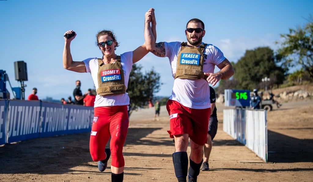 Tia-Clair Toomey and Mat Fraser at the CrossFit Games 2020. Photo: CrossFit Games Tia-Clair Toomey and Mat Fraser at the CrossFit Games 2020. Photo: CrossFit Games