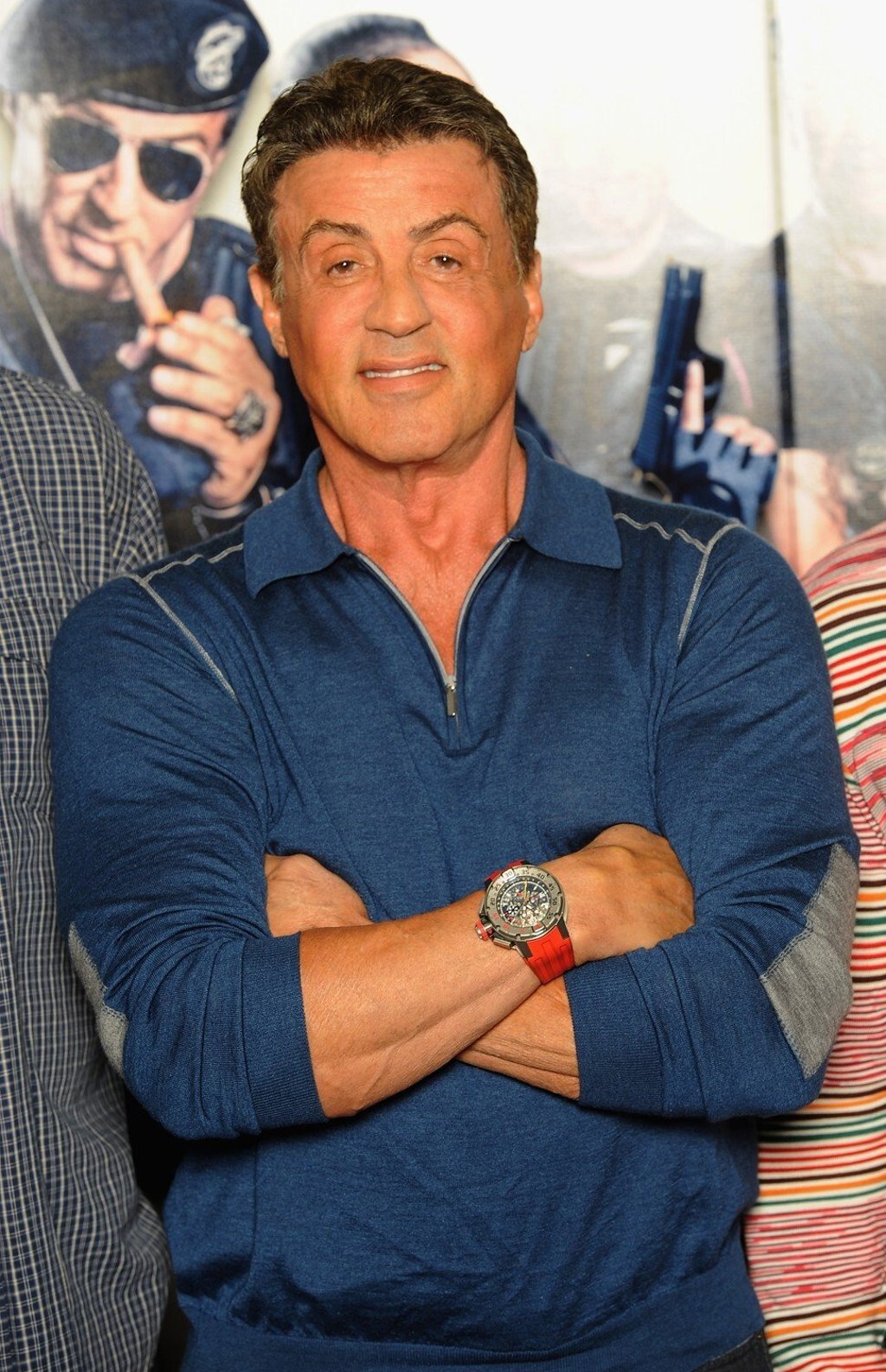 Sylvester Stallone with his Richard Mille RM032 that he wore in the movie The Expendables 3. Photo: Getty Images for Lionsgate