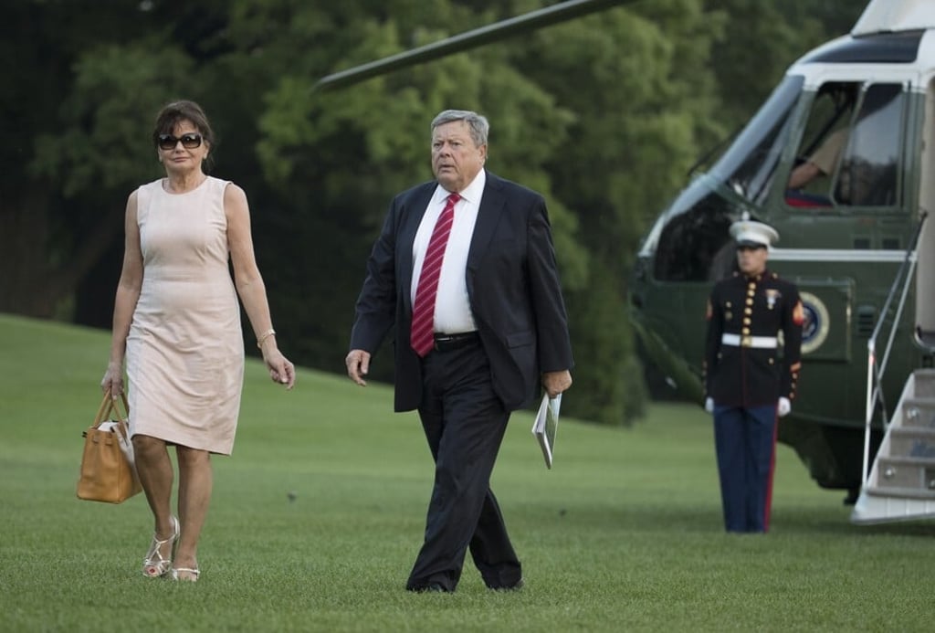 Viktor and Amalija Knavs, parents of first lady Melania Trump, at the White House in Washington, in June 2017. Photo: AP