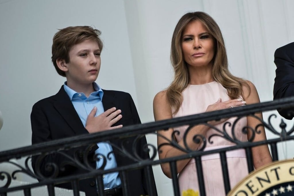 Barron Trump and first lady Melania at the White House dealt with the virus in a more natural way, according to reports. Photo: AFP