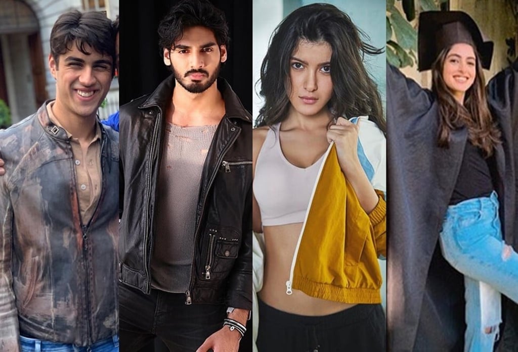 Bollywood stars’ kids: Aryaman Deol, Ahan Shetty, Shanaya Kapoor and Nayva Naveli Nanda. Photos: @iambobbydeol; @amitabhbachchan; @ahan.shetty; @sanjaykapoor2500/Instagram Bollywood stars’ kids: Aryaman Deol, Ahan Shetty, Shanaya Kapoor and Nayva Naveli Nanda. Photos: @iambobbydeol; @amitabhbachchan; @ahan.shetty; @sanjaykapoor2500/Instagram