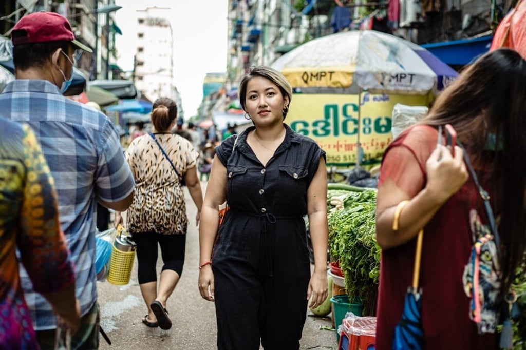 Chef Hnin Yee Htun in a market in Yangon, Myanmar. Photo: Kenji Photograph