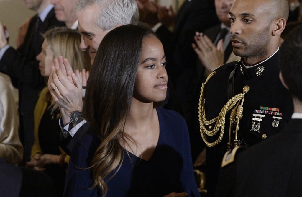 Malia Obama leaves the State Dining room of the White House in January 2017. Photo: TNS