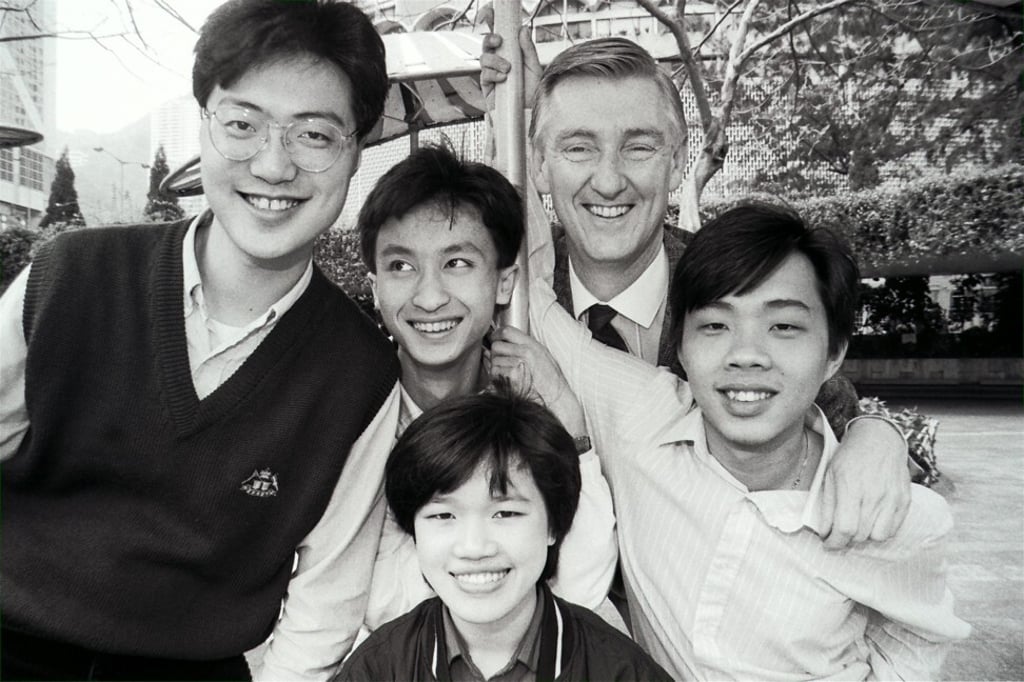 Pontzious with four Hong Kong musicians chosen for the Asian Youth Orchestra in 1989. Photo: SCMP Pontzious with four Hong Kong musicians chosen for the Asian Youth Orchestra in 1989. Photo: SCMP