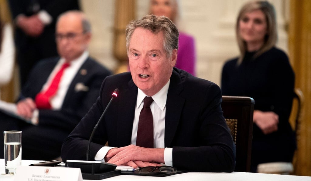 US Trade Representative Robert Lighthizer speaks during a meeting at the White House in May. Photo: Bloomberg US Trade Representative Robert Lighthizer speaks during a meeting at the White House in May. Photo: Bloomberg