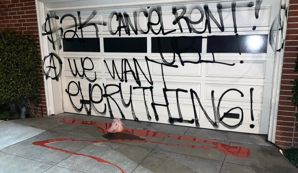 Vandals defaced Nancy Pelosi’s home in San Francisco. Photo: Twitter