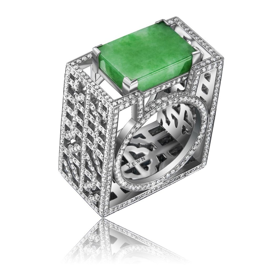Jade Chinese Lattice ring by Dickson Yewn. Photo: Handout