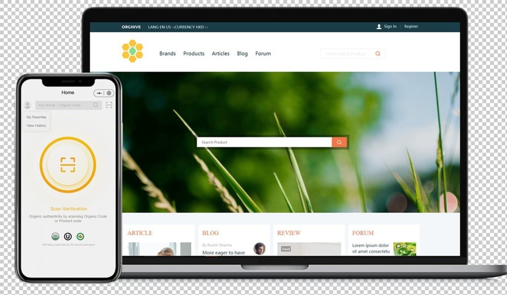 OrgHive’s mini app and portal are aimed at helping China’s consumers of organic food and their marketers. Photo: Handout