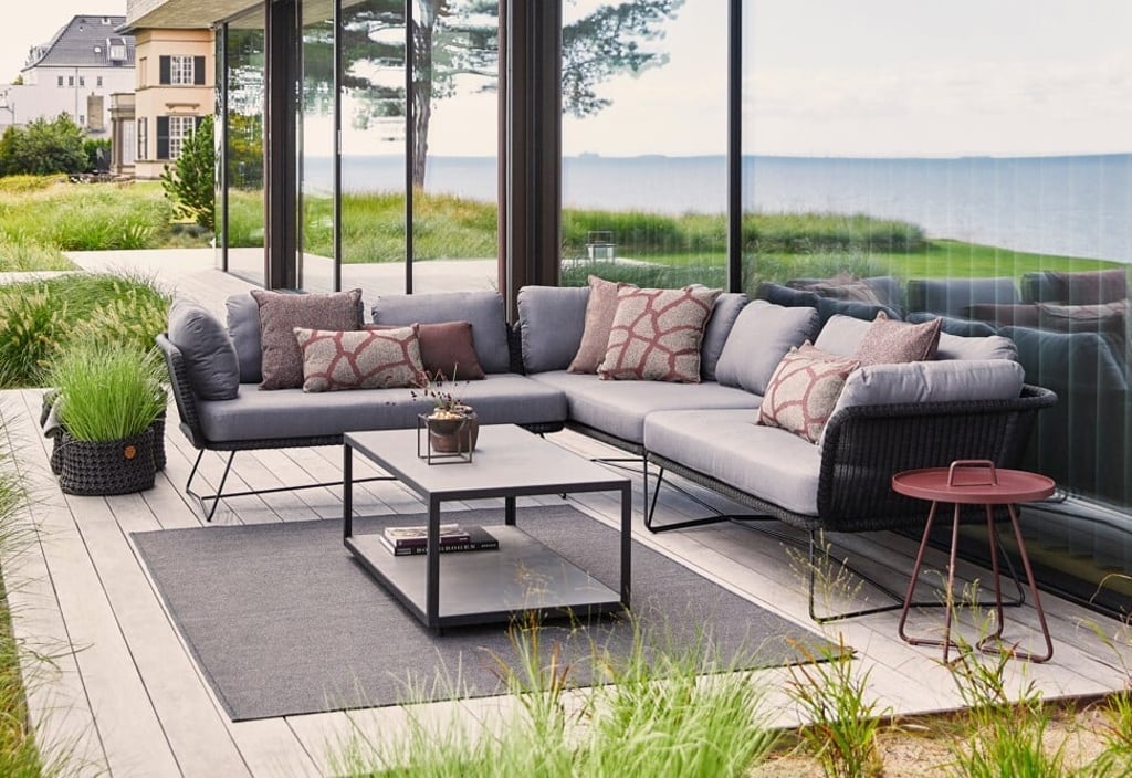 Cane Horizon two-seat modular sofa from Everything Under the Sun. Photo: Everything Under the Sun