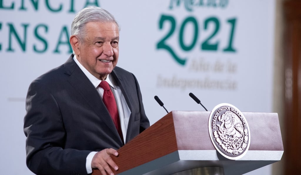 Mexico's President Andres Manuel Lopez Obrador pictured at a news conference on Monday. Photo: Handout via Reuters
