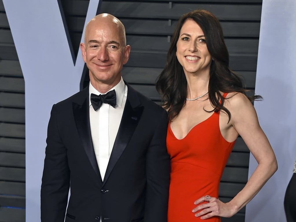 Jeff Bezos and his then wife MacKenzie Bezos arrive at the Vanity Fair Oscar Party in Beverly Hills, California in 2018. Photo: AP