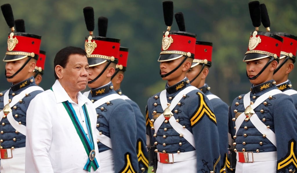 Philippines President Rodrigo Duterte reviews military cadets from the Armed Forces of the Philippines in 2017. Photo: Reuters