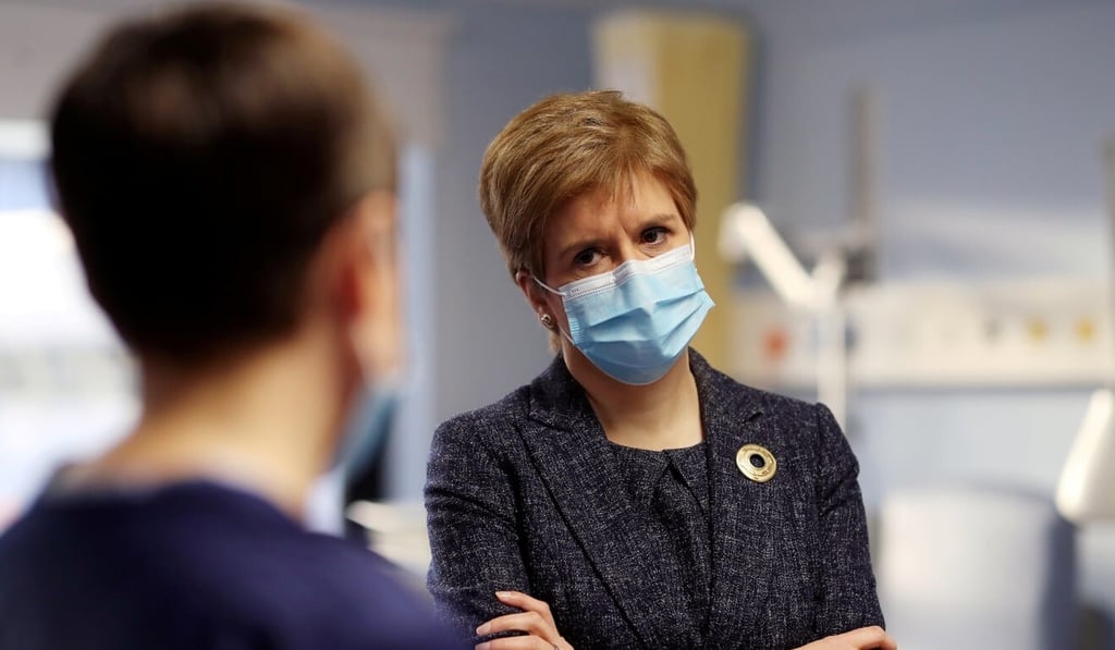 Scotland’s First Minister Nicola Sturgeon visits Western General Hospital in Edinburgh in December. Photo: Reuters