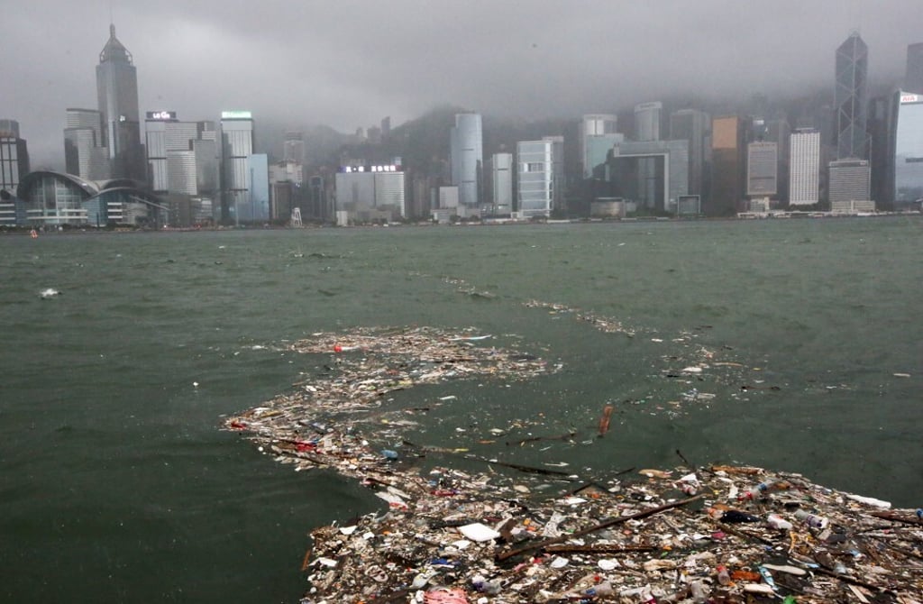 Trash floats in Victoria Harbour. Photo: SCMP / Nora Tam Trash floats in Victoria Harbour. Photo: SCMP / Nora Tam